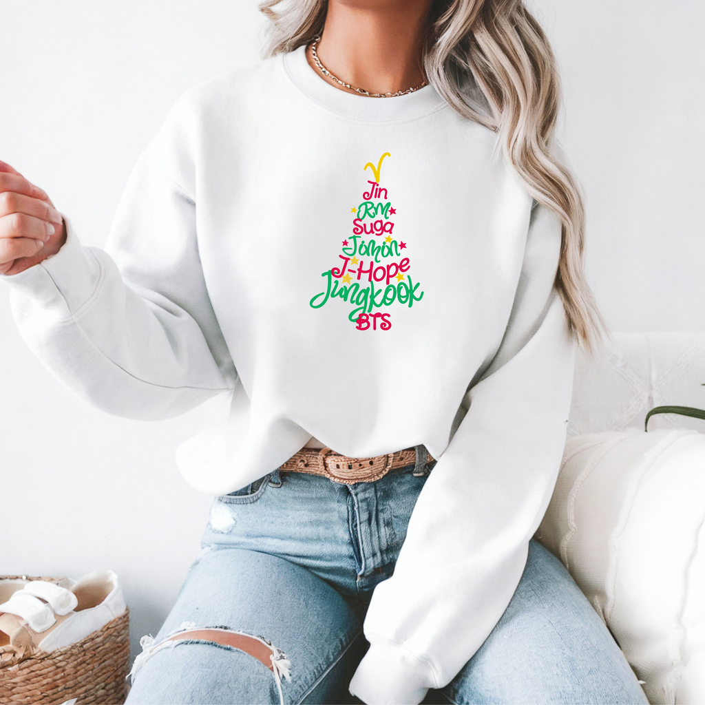 Christmas Tree BTS Names Long Sleeve Tee-Shirt