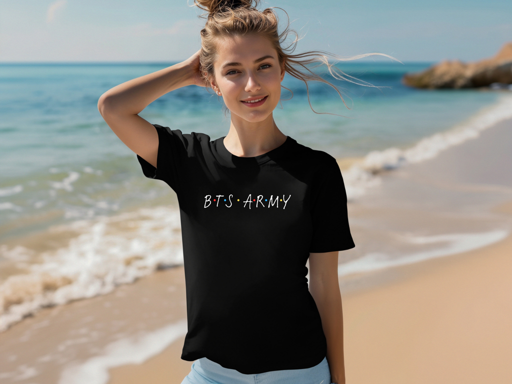BTS ARMY FRIENDS Logo T-Shirt | Gildan 5000 Unisex Tee