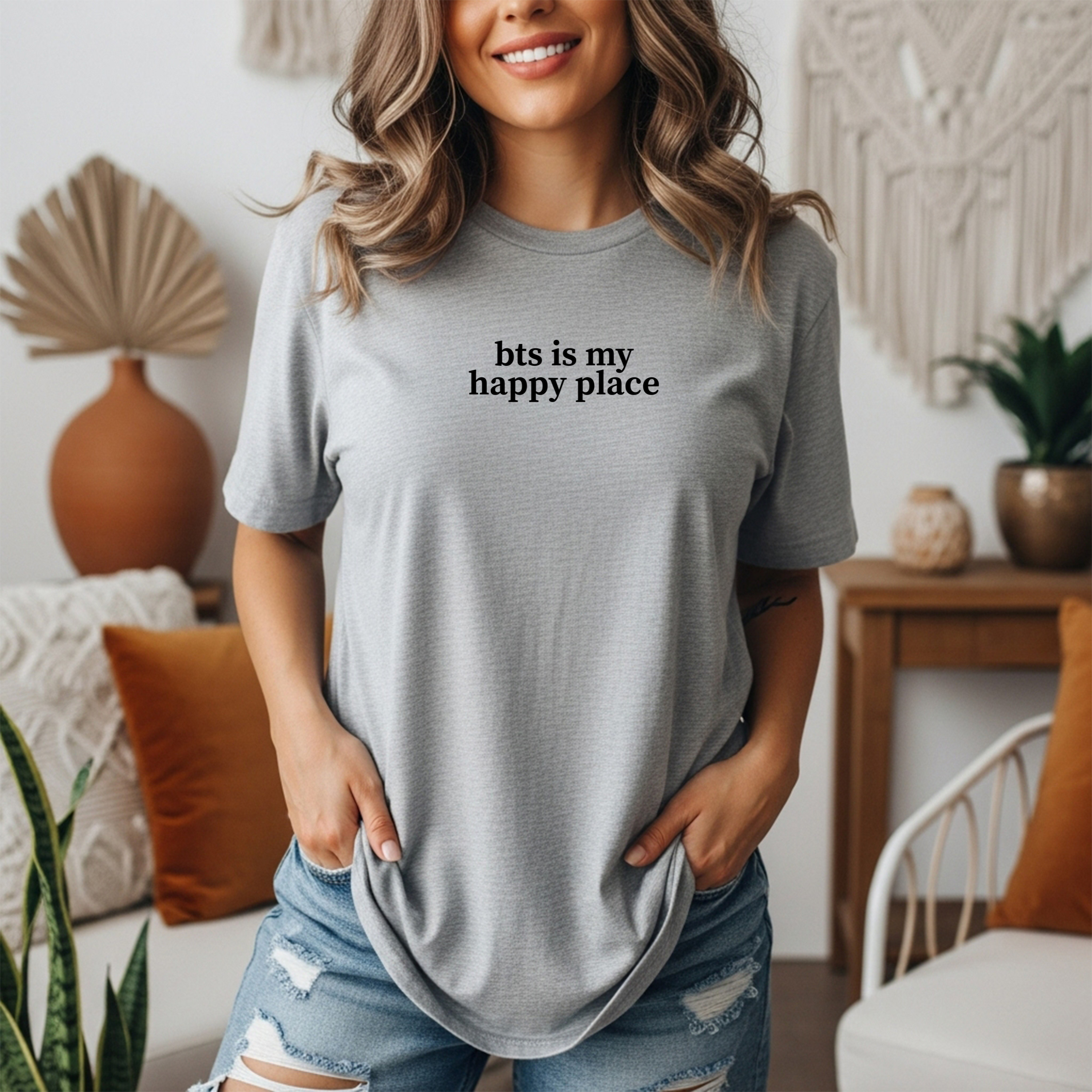 "BTS Is My Happy Place" Minimalist ARMY Fan T-Shirt