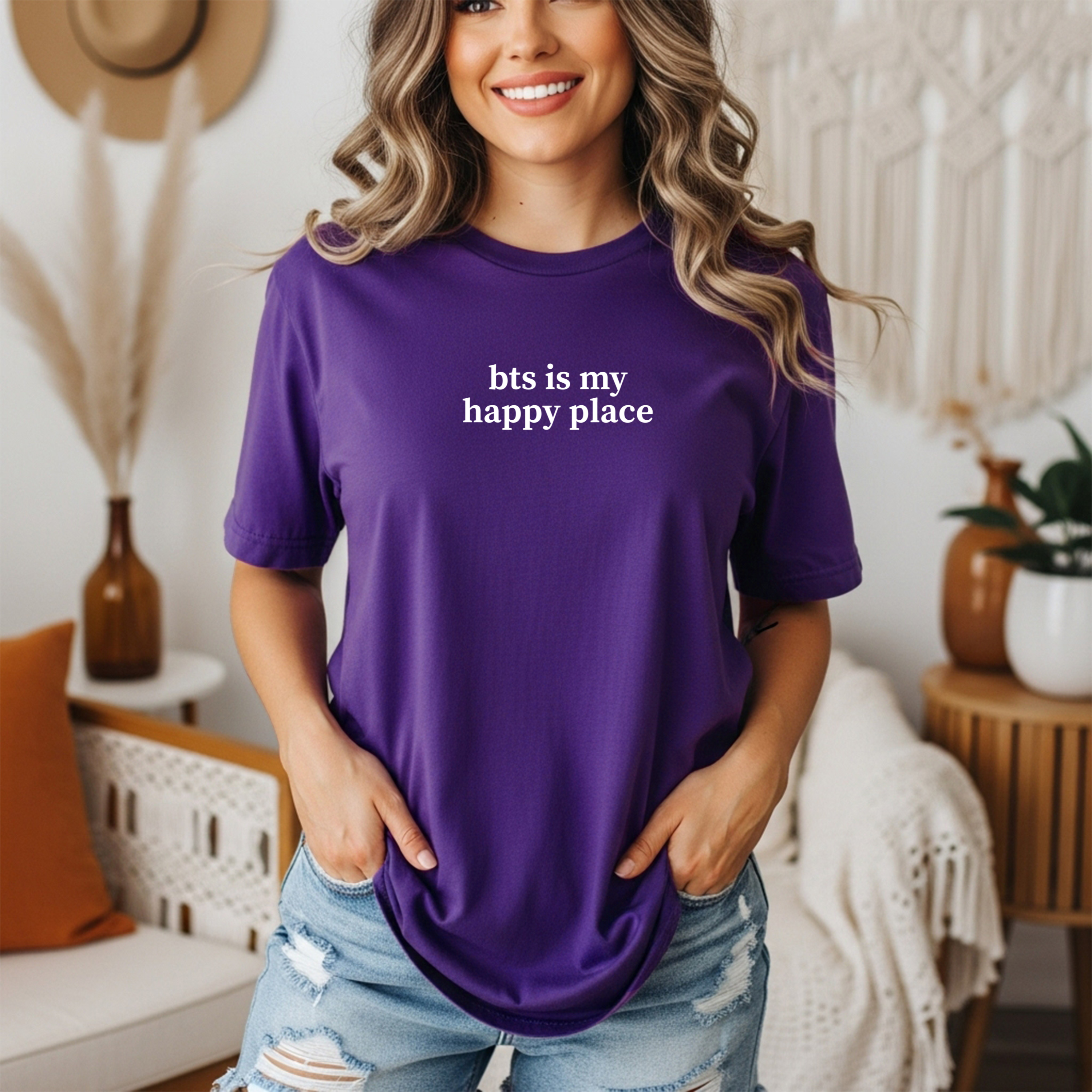 "BTS Is My Happy Place" Minimalist ARMY Fan T-Shirt