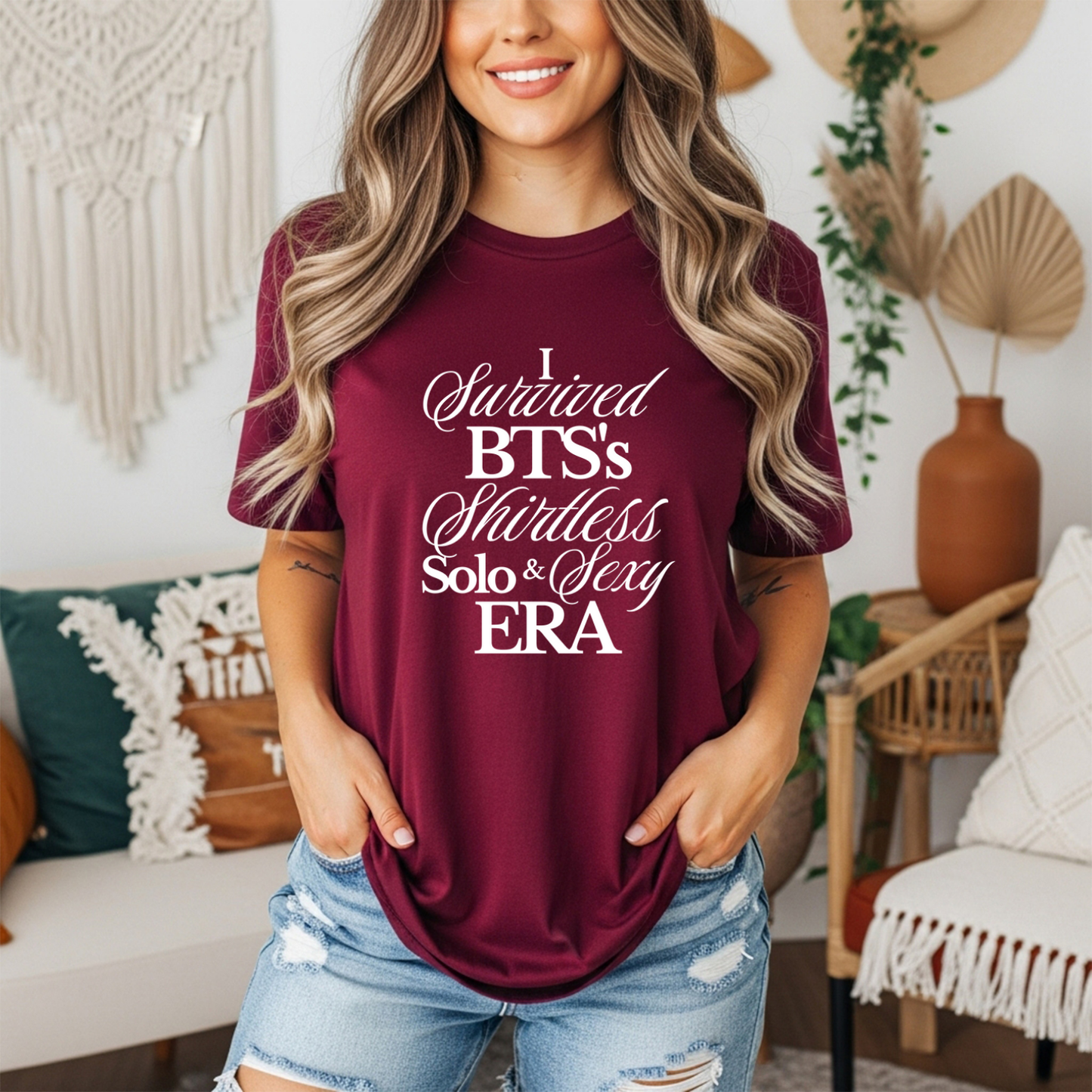 Graphic Tee - I Survived BTS's Shirtless, Solo, and Sexy Era Shirt