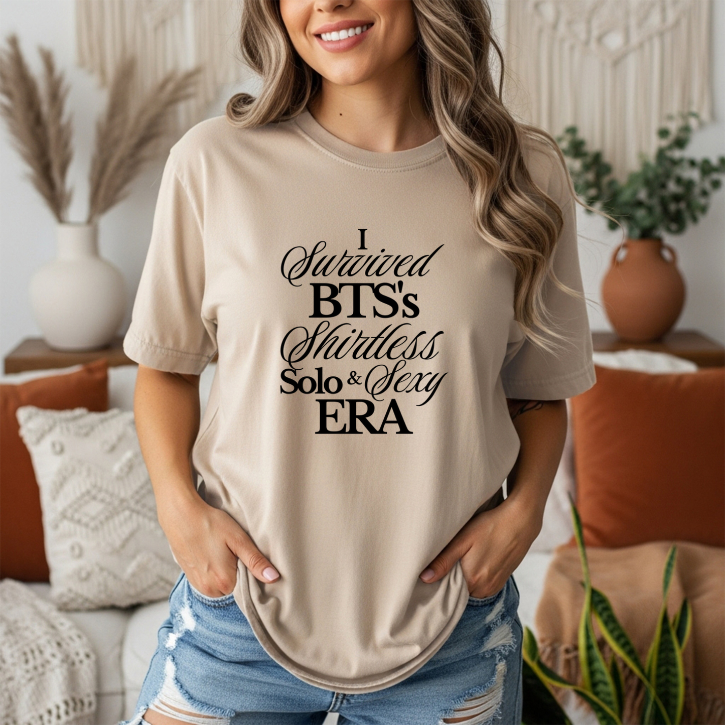 Graphic Tee - I Survived BTS's Shirtless, Solo, and Sexy Era Shirt