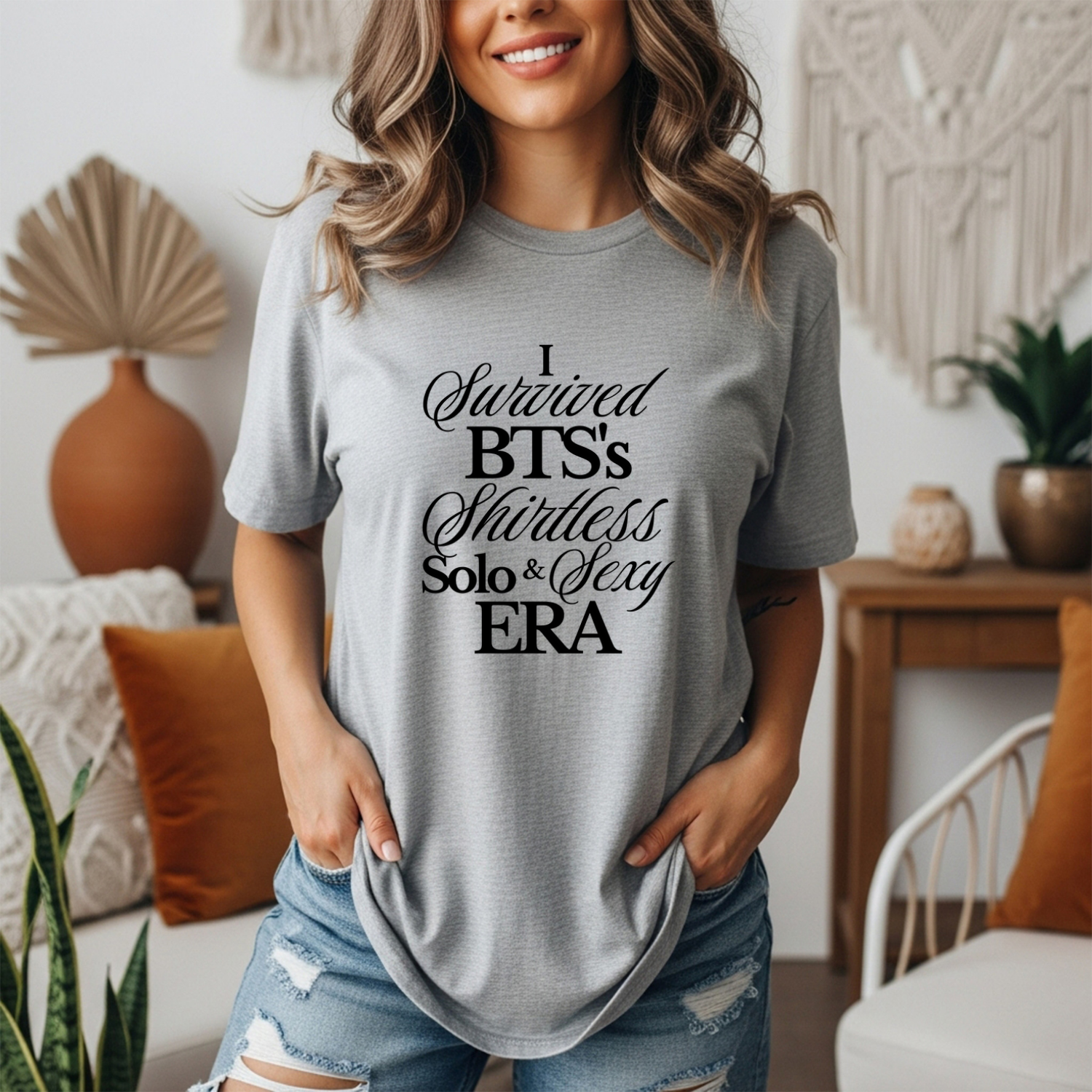 Graphic Tee - I Survived BTS's Shirtless, Solo, and Sexy Era Shirt