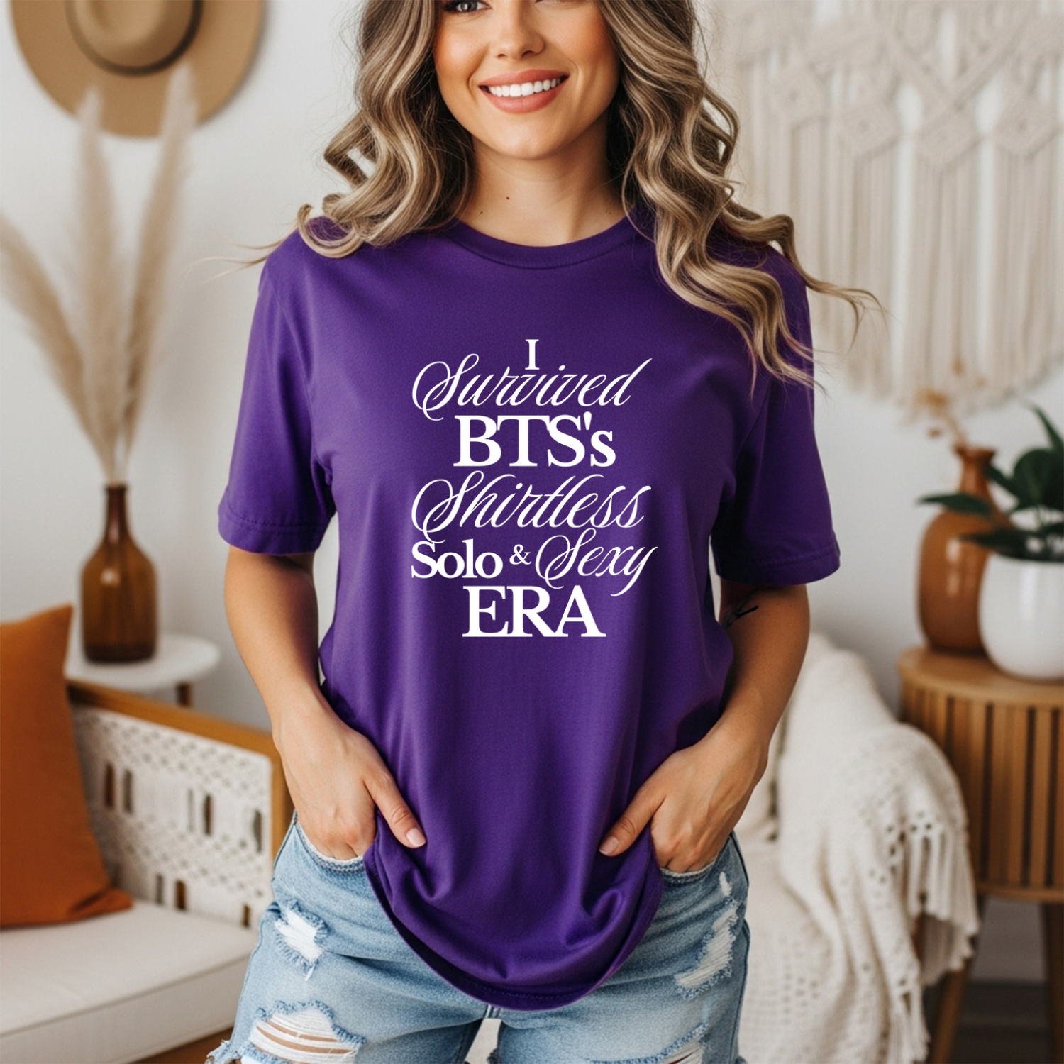 Graphic Tee - I Survived BTS's Shirtless, Solo, and Sexy Era Shirt